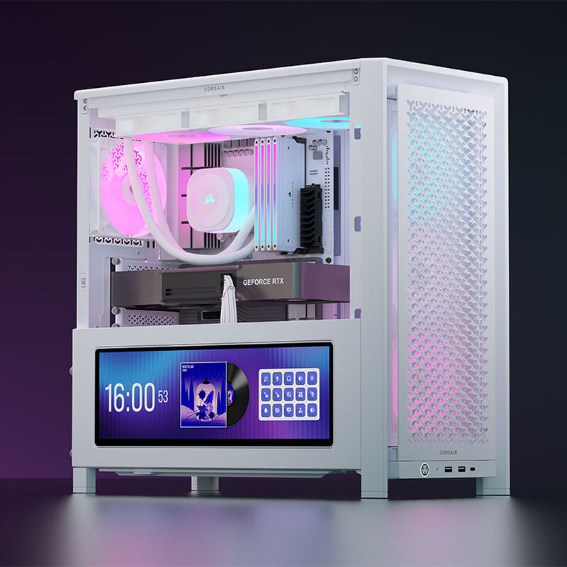 Corsair FRAME 4000D LCD RS kabinett midtårn ARGB herdet glass - Corsair