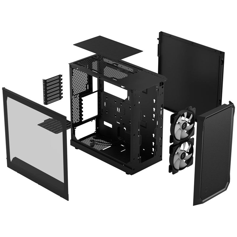 Fractal Design Focus 2 TG Clear Tint kabinett midtårn ATX - Fractal Design