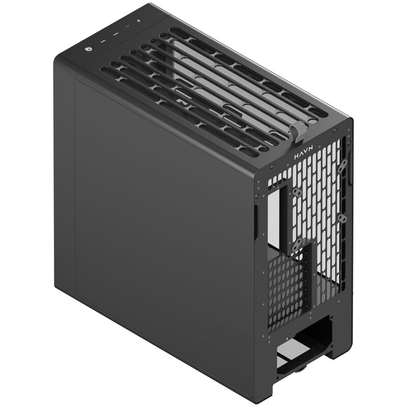HAVN BF 360 kabinett midtårn E-ATX herdet glass svart - HAVN