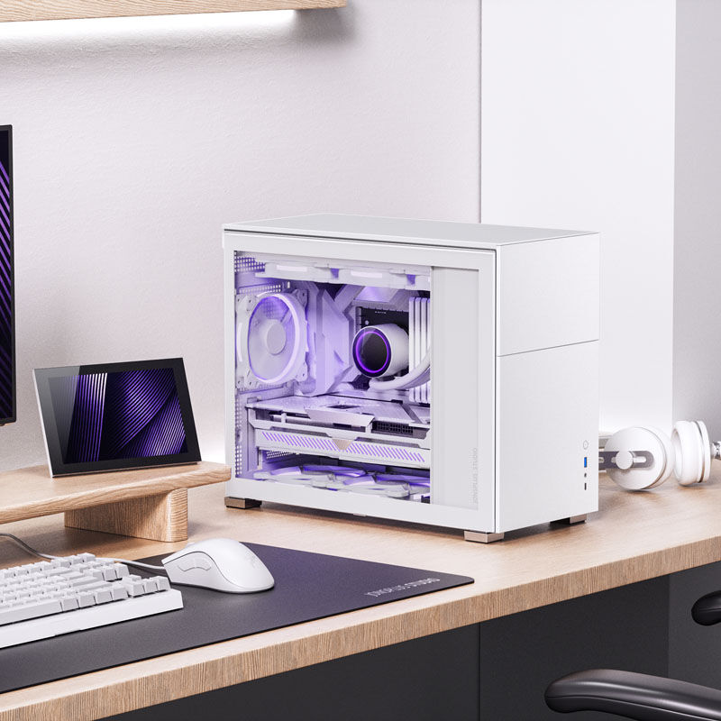 Jonsbo D31 kabinett Micro-ATX herdet glass hvit - Jonsbo