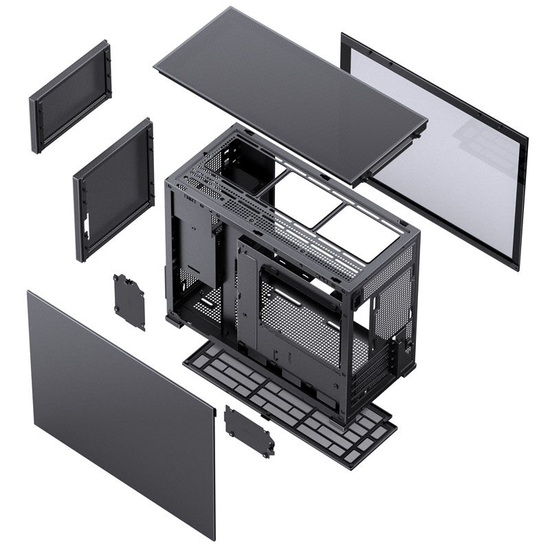 Jonsbo D31 MESH kabinett Micro-ATX herdet glass hvit - Jonsbo