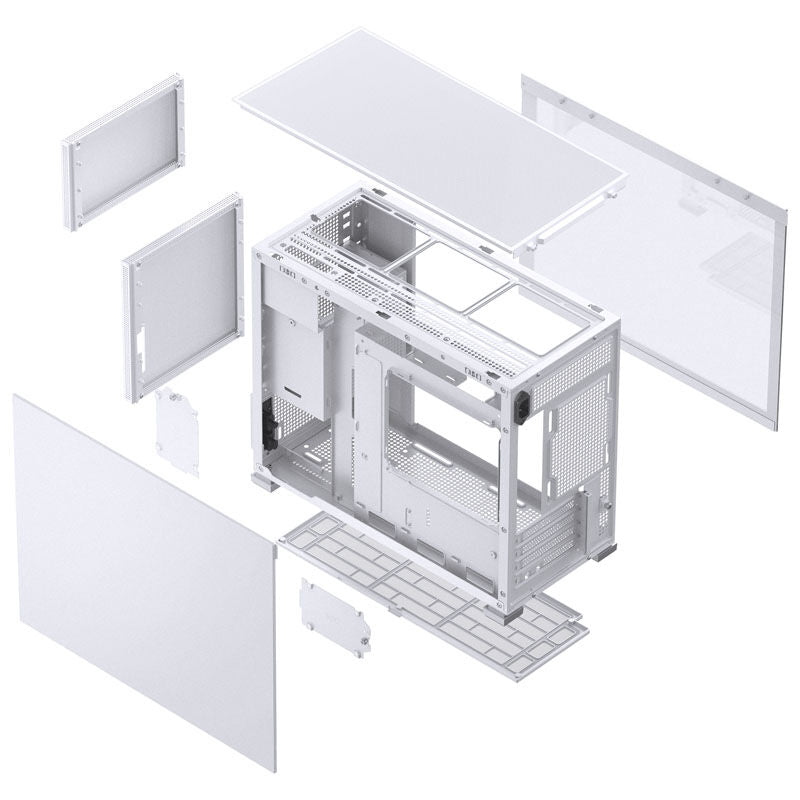 Jonsbo D31 MESH kabinett Micro-ATX herdet glass hvit - Jonsbo