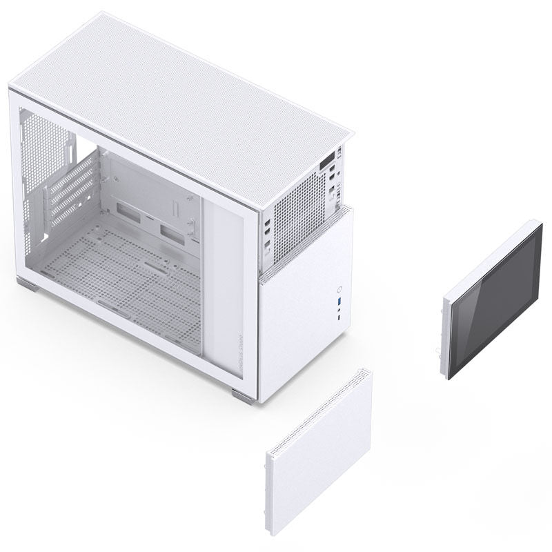 Jonsbo D31 Screen Micro-ATX kabinett herdet glass hvit - Jonsbo
