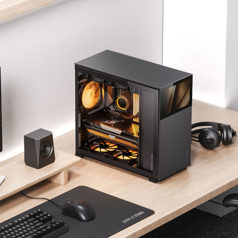 Jonsbo D41 Screen kabinett midtårn ATX herdet glass hvit - Jonsbo