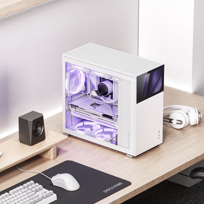 Jonsbo D41 Screen kabinett midtårn ATX herdet glass hvit - Jonsbo