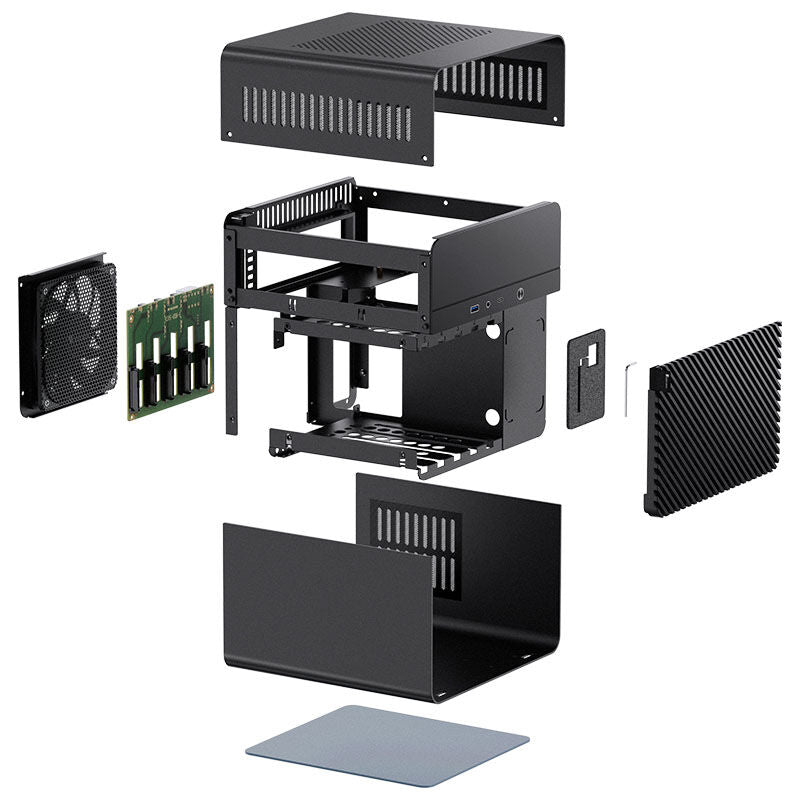 Jonsbo N2 Mini-ITX NAS kabinett svart 5x 3,5" Hot-Swap - Jonsbo