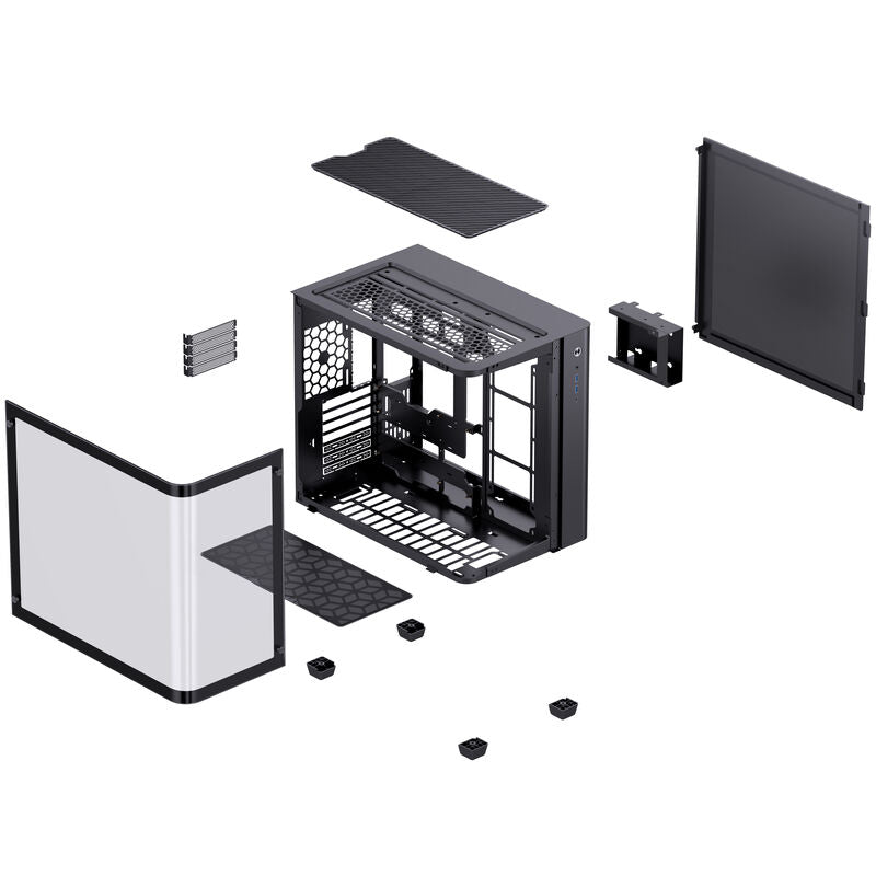 Jonsbo TK-3 kabinett midtårn ATX herdet glass svart - Jonsbo