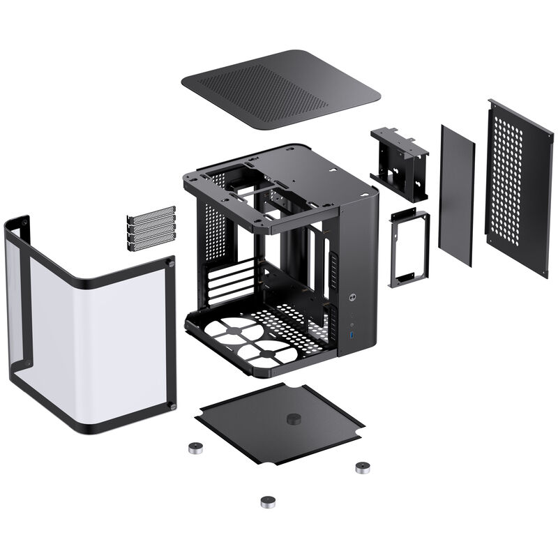 Jonsbo TK-1 2.0 kabinett Micro-ATX herdet glass svart - Jonsbo