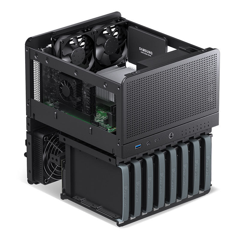 Jonsbo N3 NAS-kabinett Mini-ITX 8x 3,5" hot-swap svart - Jonsbo