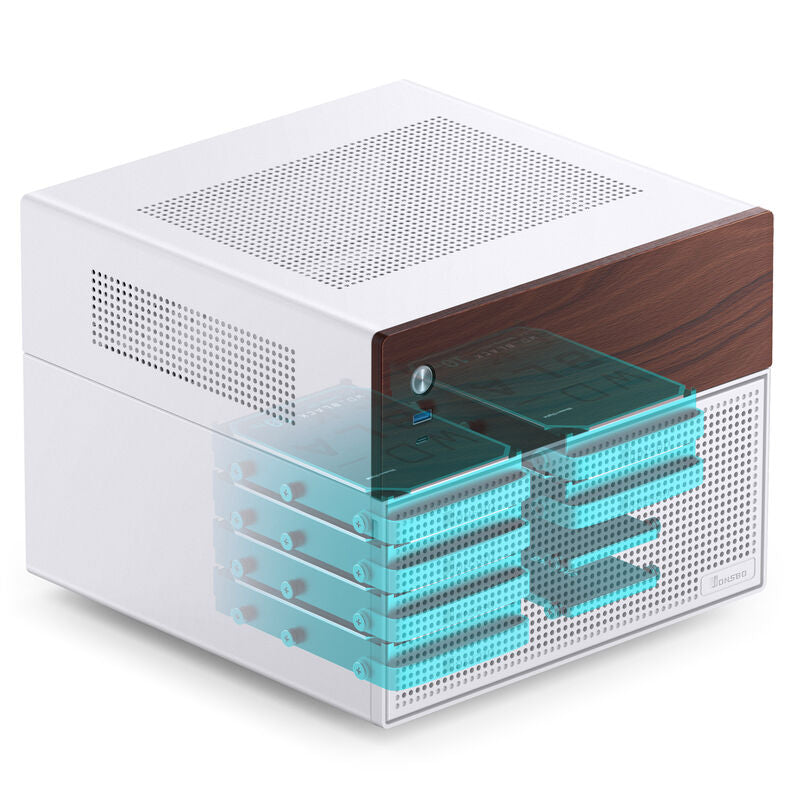 Jonsbo N4 NAS-kabinett Micro-ATX 6x 3,5" hot-swap svart - Jonsbo