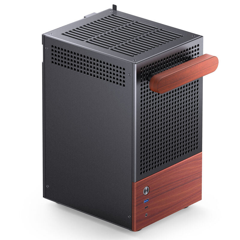 Jonsbo T6 kabinett Mini-ITX herdet glass valnøtt sølv - Jonsbo