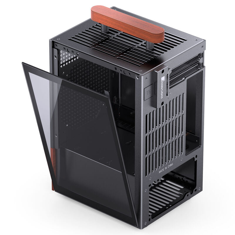 Jonsbo T6 kabinett Mini-ITX herdet glass valnøtt sølv - Jonsbo