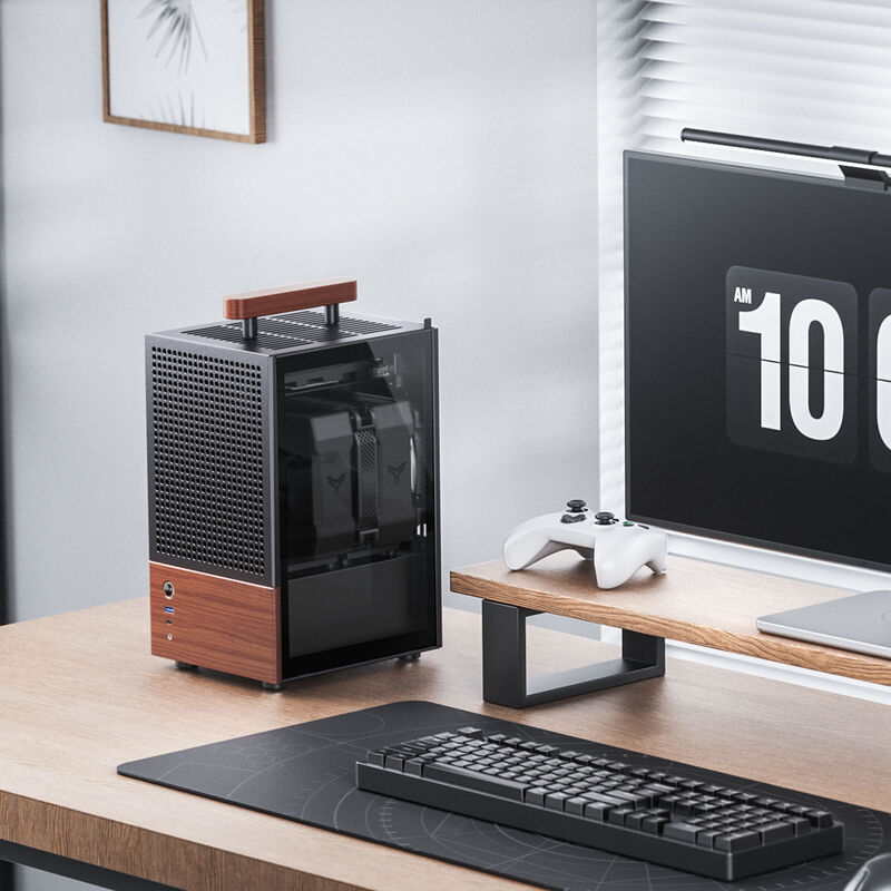 Jonsbo T6 kabinett Mini-ITX herdet glass valnøtt sølv - Jonsbo