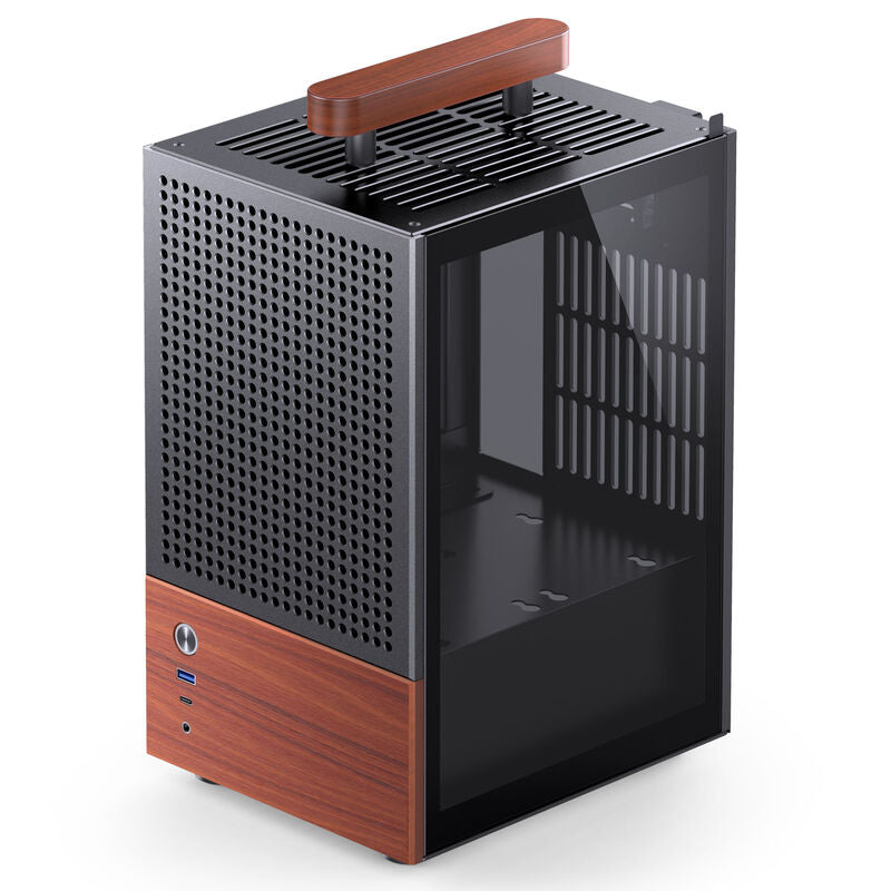 Jonsbo T6 kabinett Mini-ITX herdet glass valnøtt sølv - Jonsbo