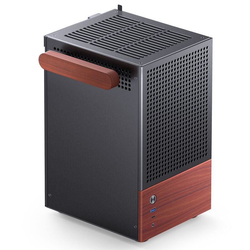 Jonsbo T6 kabinett Mini-ITX herdet glass valnøtt sølv - Jonsbo