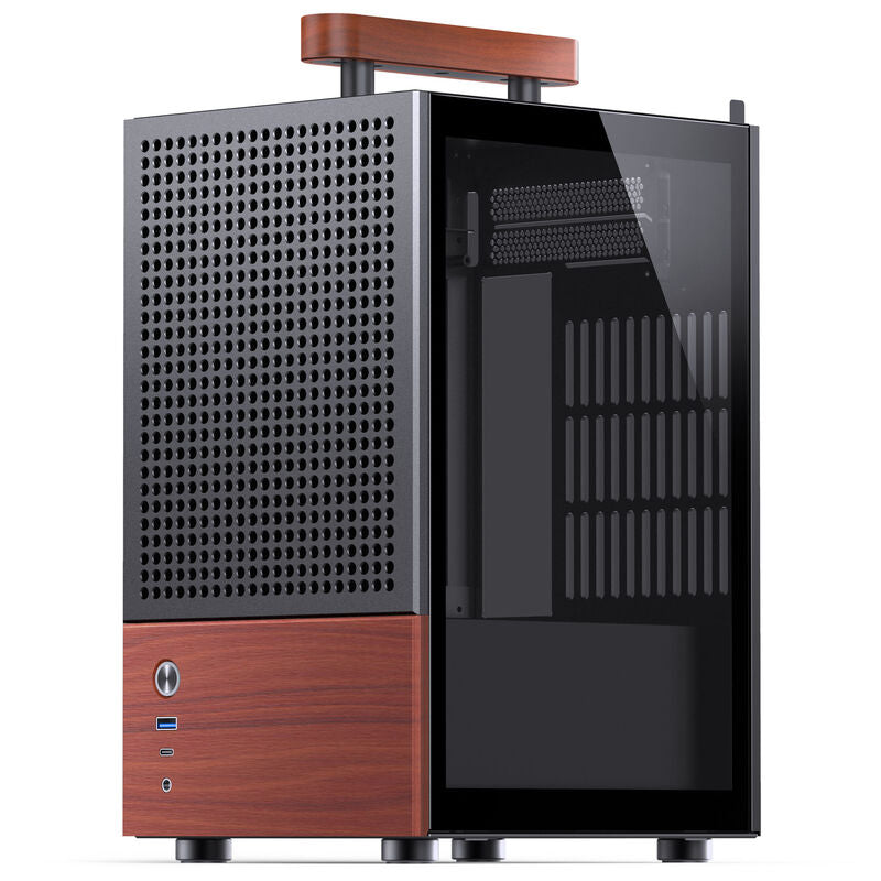 Jonsbo T6 kabinett Mini-ITX herdet glass valnøtt sølv - Jonsbo