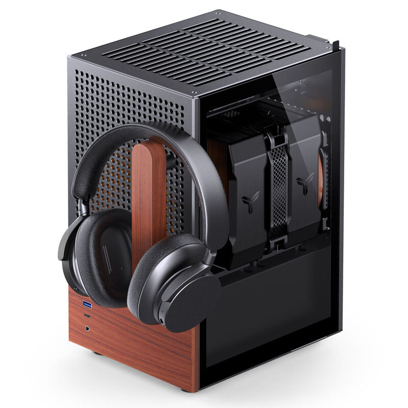 Jonsbo T6 kabinett Mini-ITX herdet glass valnøtt sølv - Jonsbo