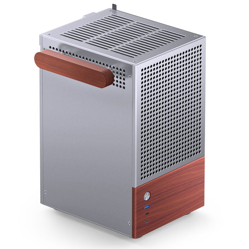 Jonsbo T6 kabinett Mini-ITX herdet glass valnøtt sølv - Jonsbo