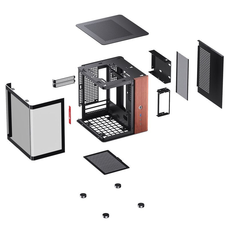 Jonsbo TK-0 kabinett minitårn Mini-ITX herdet glass hvit - Jonsbo