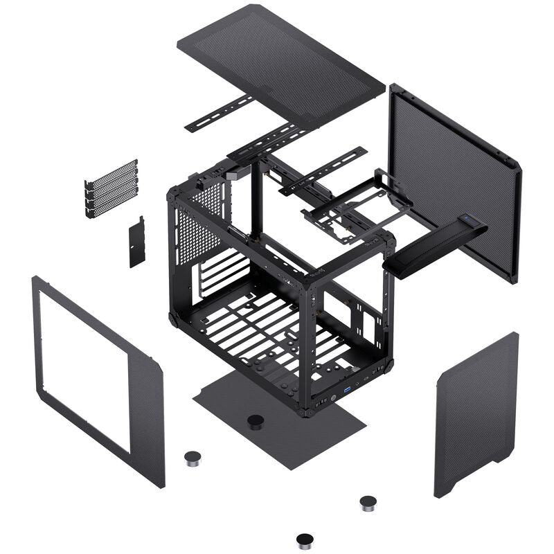 Jonsbo C6 MAX kabinett Micro-ATX herdet glass svart - Jonsbo