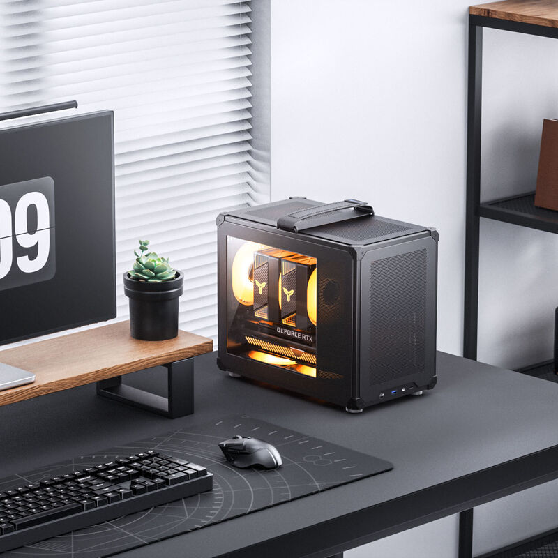 Jonsbo C6 MAX kabinett Micro-ATX herdet glass svart - Jonsbo