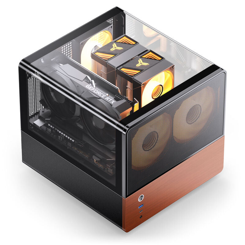 Jonsbo V12 kabinett minitårn Micro-ATX herdet glass hvit - Jonsbo