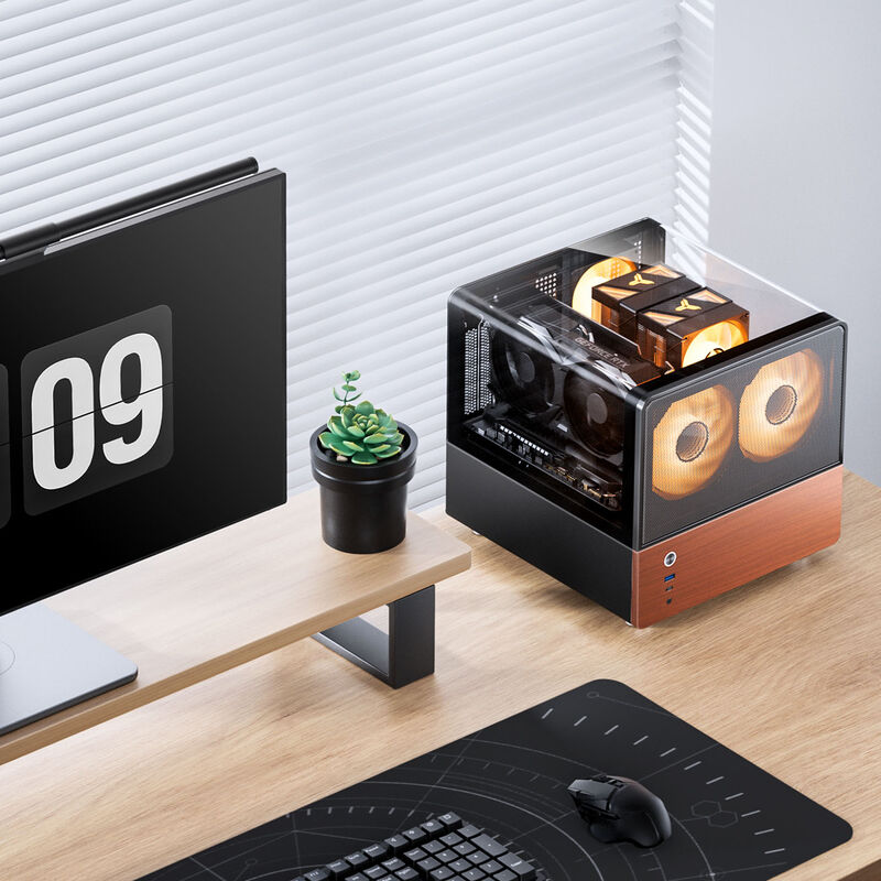 Jonsbo V12 kabinett minitårn Micro-ATX herdet glass hvit - Jonsbo