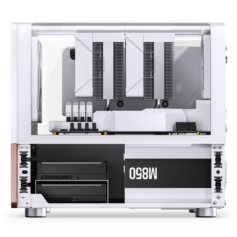 Jonsbo V12 kabinett minitårn Micro-ATX herdet glass hvit - Jonsbo