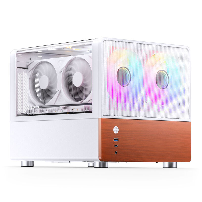 Jonsbo V12 kabinett minitårn Micro-ATX herdet glass hvit - Jonsbo