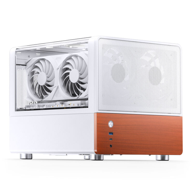 Jonsbo V12 kabinett minitårn Micro-ATX herdet glass hvit - Jonsbo