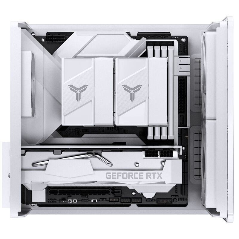 Jonsbo V12 kabinett minitårn Micro-ATX herdet glass hvit - Jonsbo
