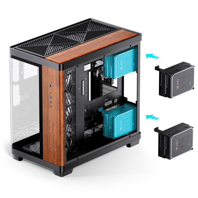 Jonsbo TK-4 Wood kabinett midtårn ATX herdet glass svart - Jonsbo