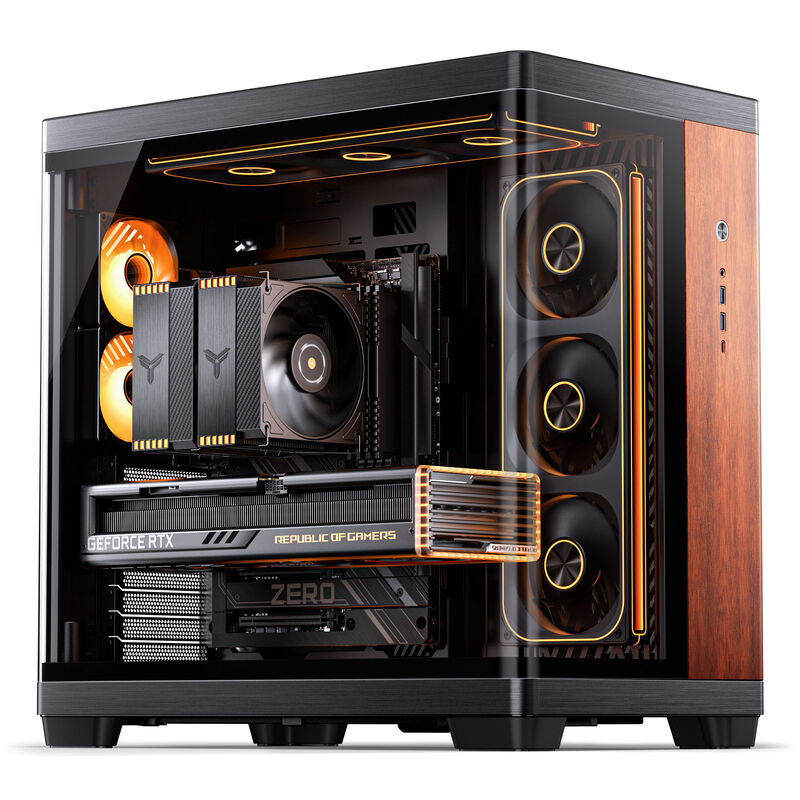 Jonsbo TK-4 Wood kabinett midtårn ATX herdet glass svart - Jonsbo