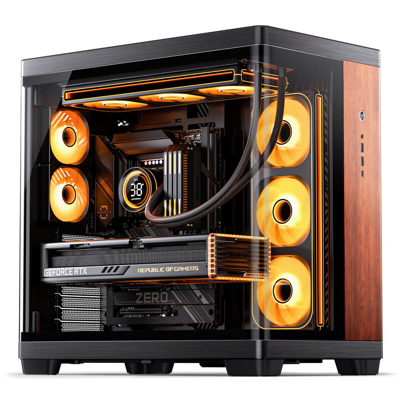 Jonsbo TK-4 Wood kabinett midtårn ATX herdet glass svart - Jonsbo