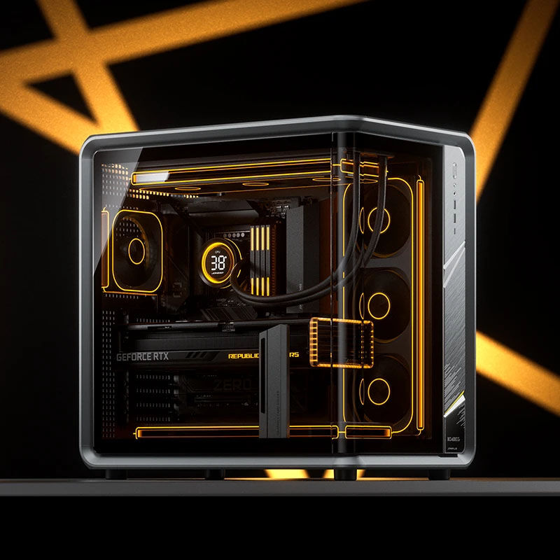 Jonsplus BO400CG kabinett midtårn ATX herdet glass grå - Jonsplus