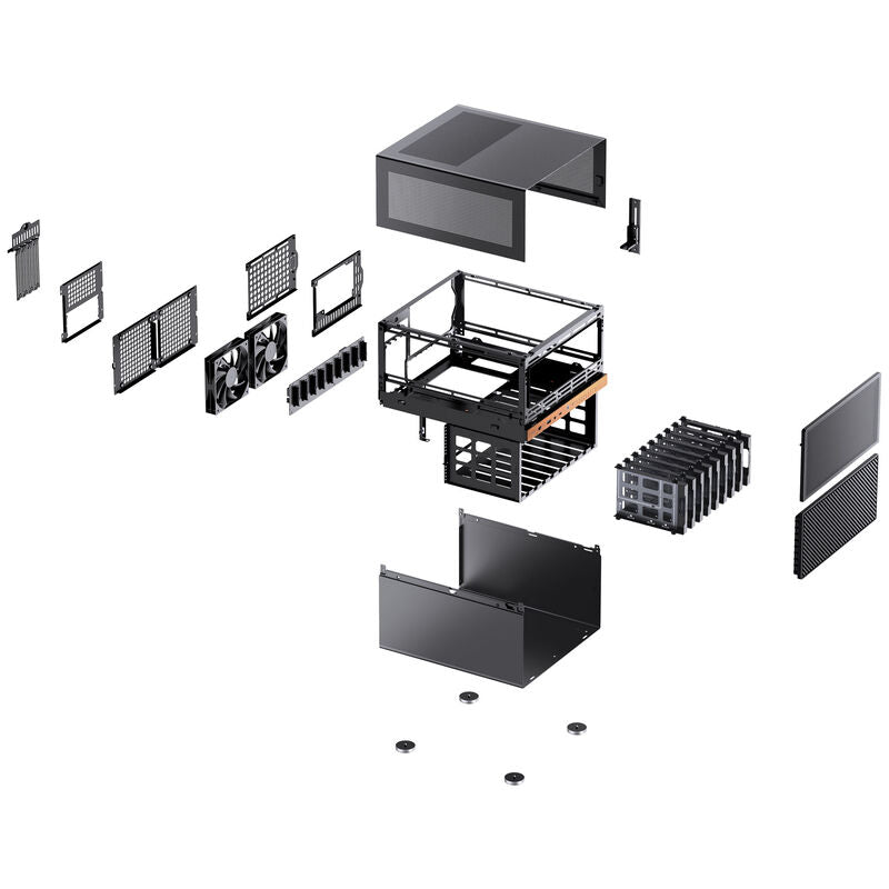 Jonsbo N6 NAS kabinett Micro-ATX kubeformet stål/mesh svart - Jonsbo