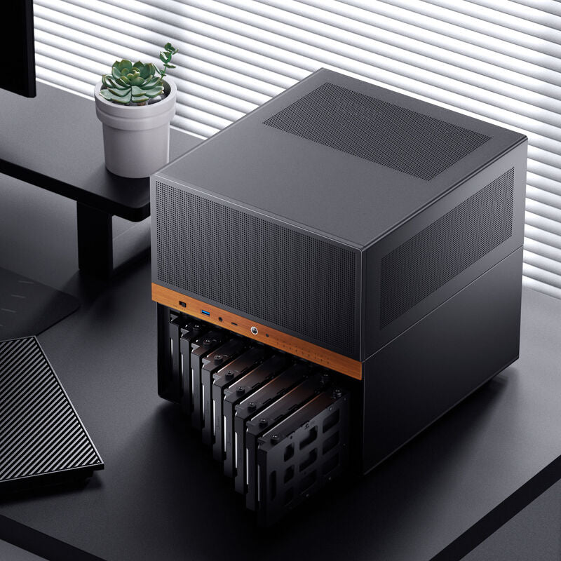 Jonsbo N6 NAS kabinett Micro-ATX kubeformet stål/mesh svart - Jonsbo