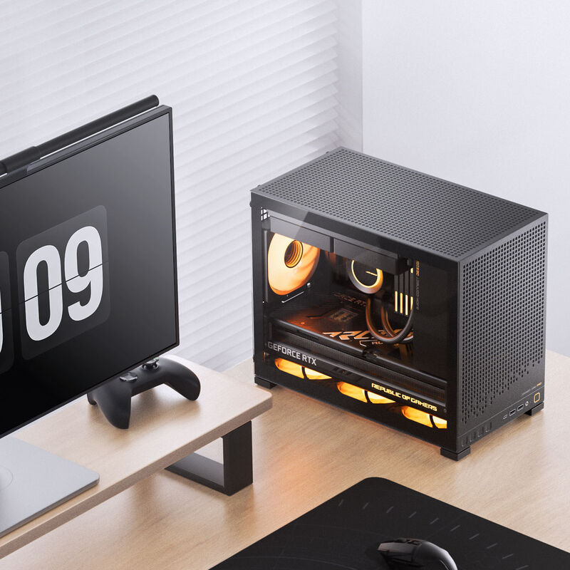 Jonsbo D32 PRO kabinett Micro-ATX herdet glass Back-Connect - Jonsbo