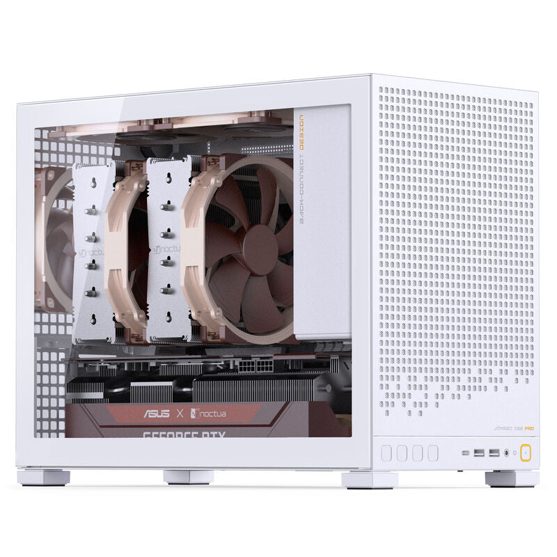 Jonsbo D32 PRO kabinett mATX herdet glass hvit - Jonsbo
