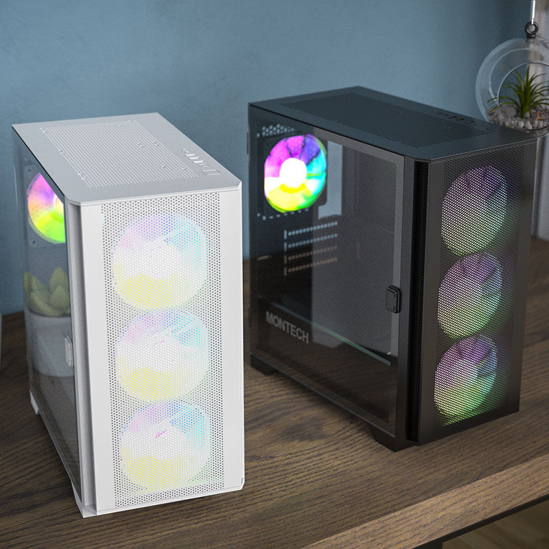 Montech AIR 100 ARGB kabinett Micro-ATX herdet glass svart - Montech