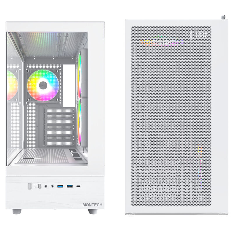 Montech XR kabinett midtårn herdet glass ARGB svart - Montech