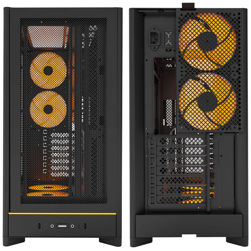 Montech HS01 kabinett midtårn ATX aRGB Back Connect svart - Montech