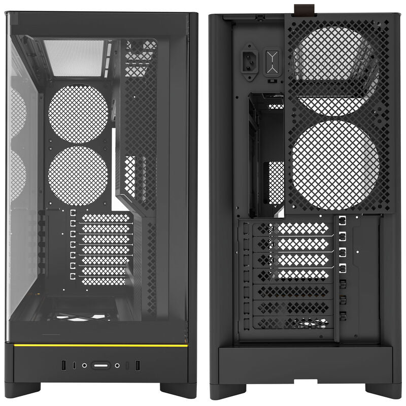 Montech HS02 kabinett midtårn ATX herdet glass ARGB svart - Montech