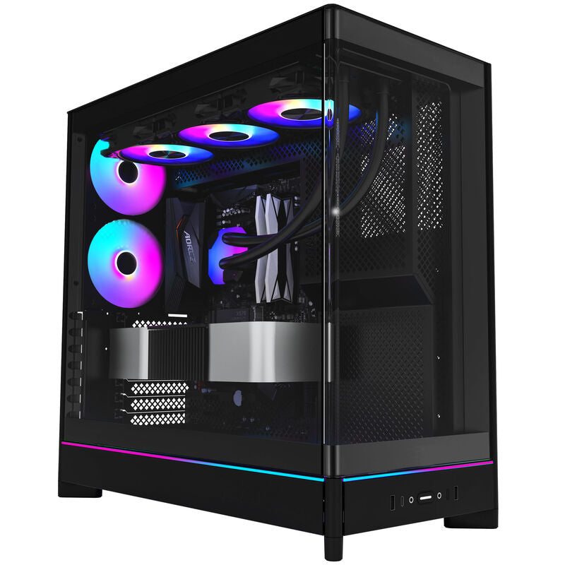 Montech HS02 kabinett midtårn ATX herdet glass ARGB svart - Montech