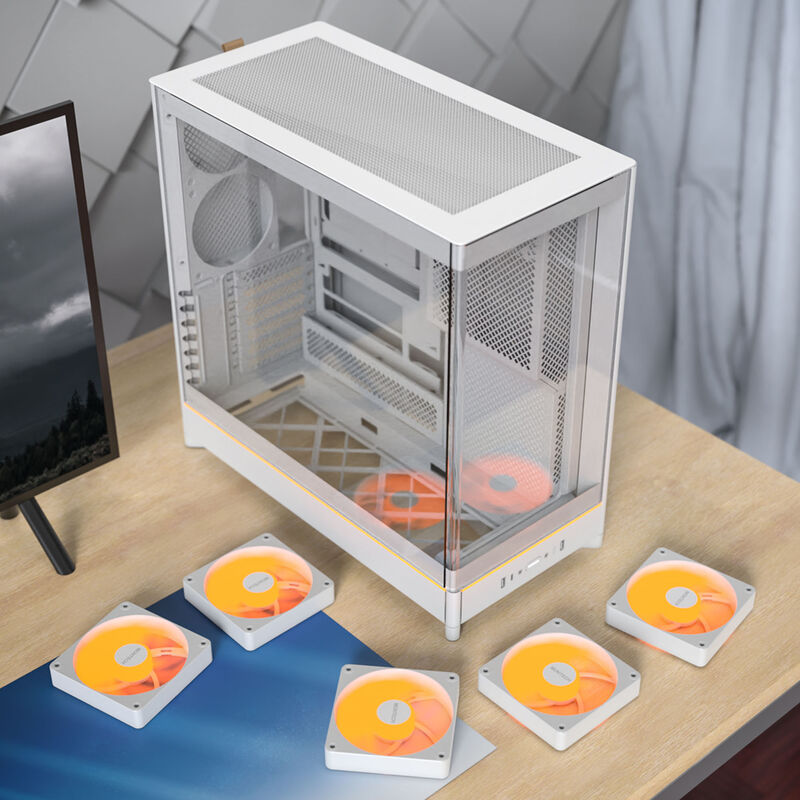 Montech HS02 kabinett midtårn ATX herdet glass ARGB svart - Montech