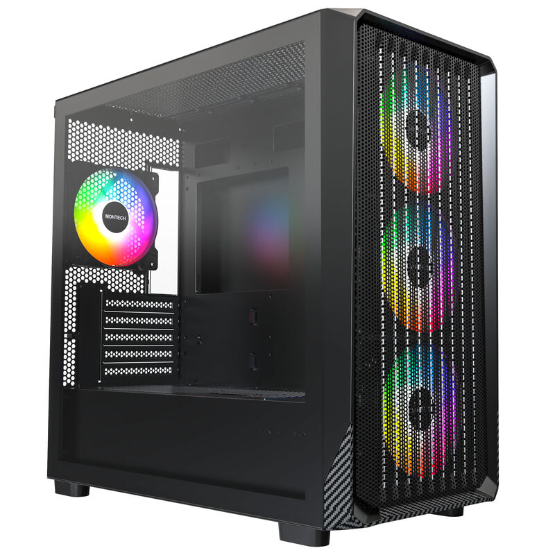 Montech X5M kabinett midtårn Micro-ATX ARGB herdet glass - Montech
