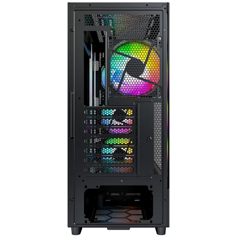 Montech X5 kabinett midtårn E-ATX ARGB herdet glass hvit - Montech