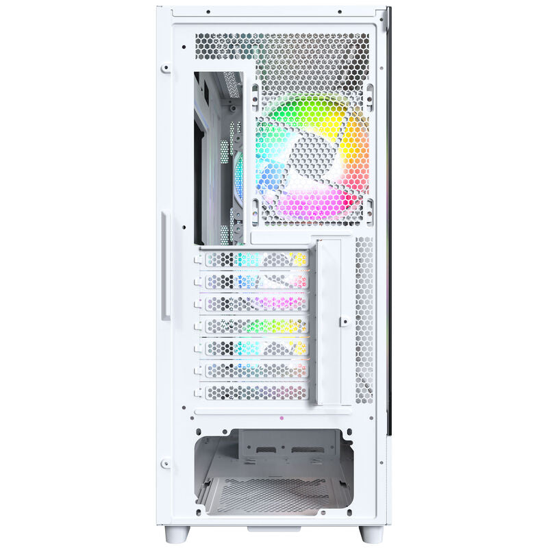 Montech X5 kabinett midtårn E-ATX ARGB herdet glass hvit - Montech
