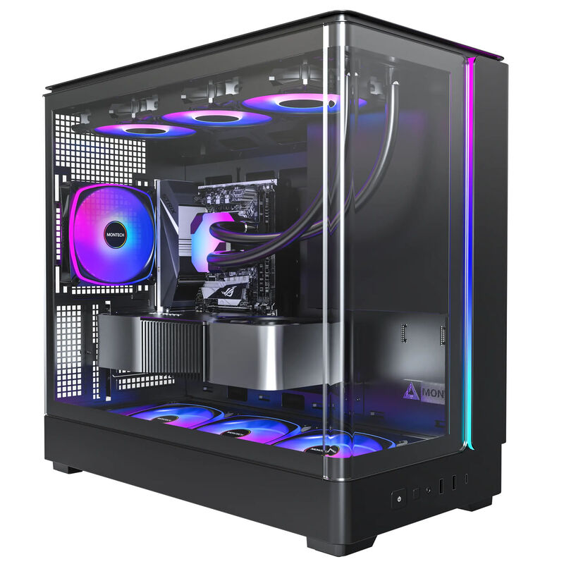 Montech KING 15 PRO kabinett mATX RGB herdet glass hvit - Montech