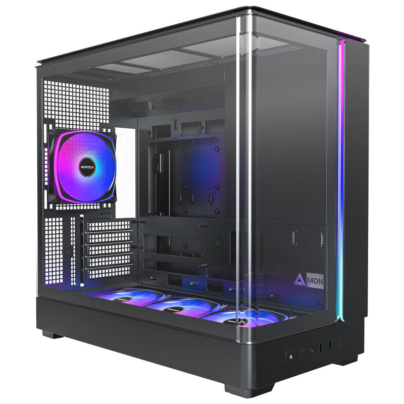 Montech KING 15 PRO kabinett mATX RGB herdet glass hvit - Montech
